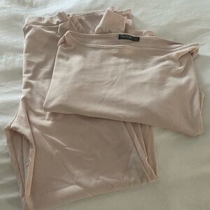 Nasty Gal Ribbed Light Pink Lounge Set